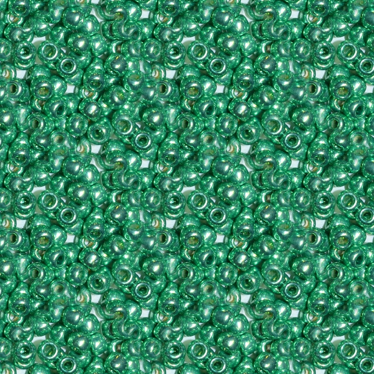 Toho 11/0 Round Japanese Seed Bead, #588PF, Spearmint Galvanized PermaFinish